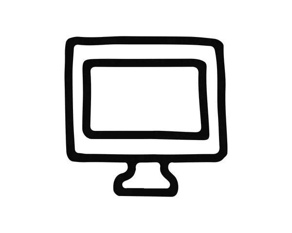 Ícone Desenhado Mão Computador Projetado Para Web Aplicativo — Vetor de Stock