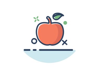 elma simgesi satır web ve app için tasarlanmış tasarlamak, dolu