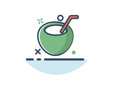 Hindistan cevizi simgesi satır web ve app için tasarlanmış tasarlamak, dolu