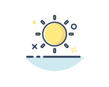 güneş simgesi satır web ve app için tasarlanmış tasarlamak, dolu