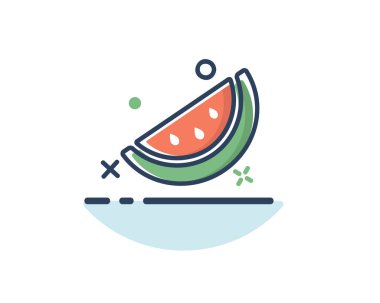 karpuz simgesi satır web ve app için tasarlanmış tasarlamak, dolu