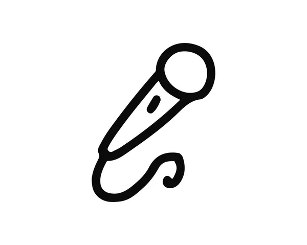 Mic Icon Hand Drawn Design Illustration Designed Web App — Stock Vector