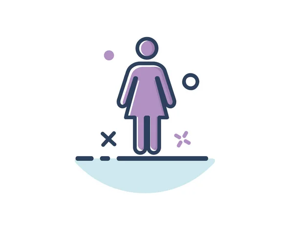 Mujer Icono Línea Llena Ilustración Diseño Diseñado Para Web Aplicación — Vector de stock