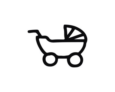 web ve app için tasarlanmış tasarlamak, Bebek arabası simgesi el çekilmiş