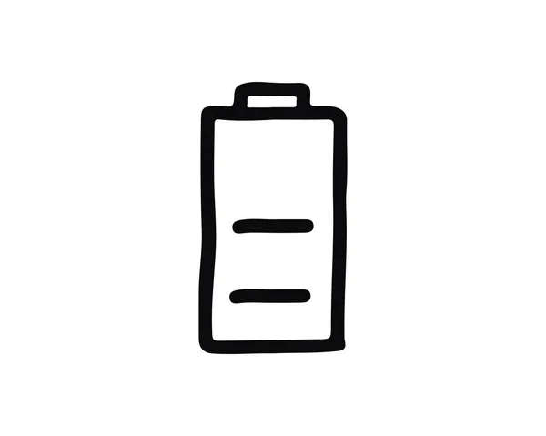 Battery Icon Hand Drawn Design Illustration Designed Web App — Stock Vector