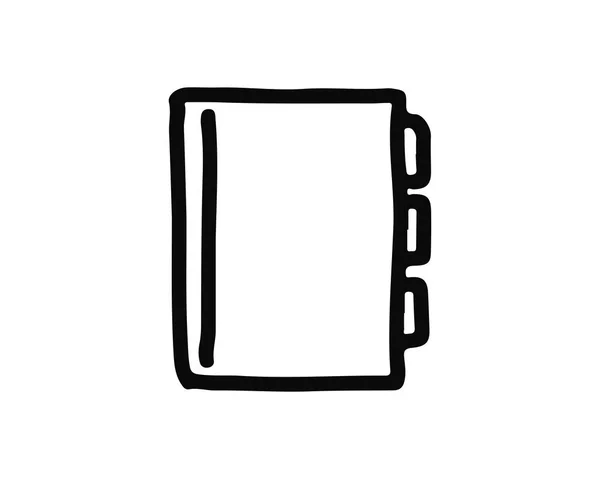 Ícone Livro Desenhado Mão Ilustração Projeto Projetado Para Web App — Vetor de Stock
