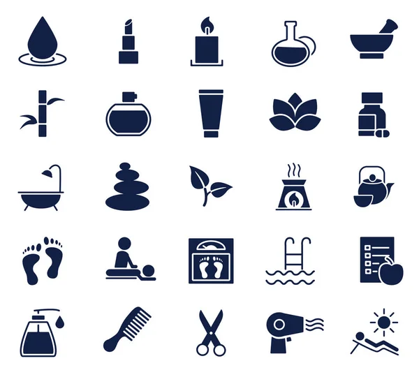 Web ve app için tasarlanmış sağlık ve güzellik glif Icon set