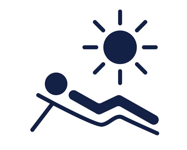 Ícone Glifo Sunbathe Projetado Para Web App — Vetor de Stock