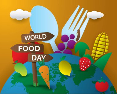 Dünya Gıda günü Turizm gün illüstrasyon Dünya Gıda Günü vektör