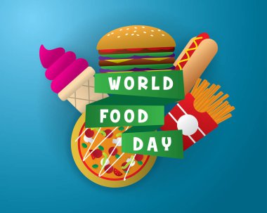 Dünya Gıda günü gıda gün illüstrasyon Dünya Gıda Günü vektör
