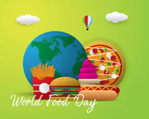 Świecie Żywności Dzień Dzień Ilustracja Jedzenie Świata Żywności Dzień Wektor — Wektor stockowy