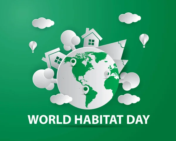 world habitat day illustration world habitat day illustration vector world habitat day paper art illustration vector