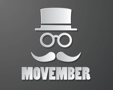 Movember illüstrasyon vektör, bıyık kağıt sanat illüstrasyon vektör, movember illüstrasyon vektör