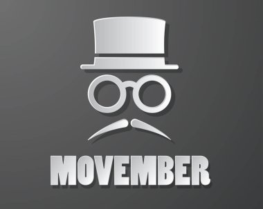 Movember illüstrasyon vektör, bıyık kağıt sanat illüstrasyon vektör, movember illüstrasyon vektör