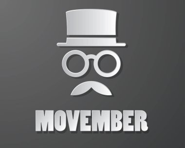 Movember illüstrasyon vektör, bıyık kağıt sanat illüstrasyon vektör, movember illüstrasyon vektör