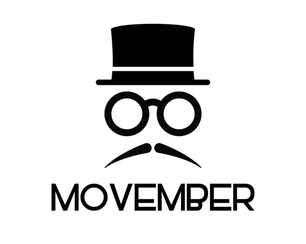 Movember Illustrationsvektor Schnurrbart Silhouette Illustrationsvektor Movember Illustrationsvektor — Stockvektor