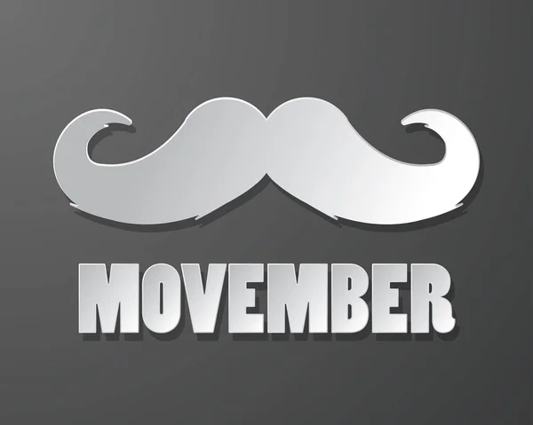 Movember Illustration Vektor Schnurrbart Papier Kunst Illustration Vektor Movember Illustration — Stockvektor