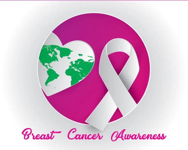 Μαστού Καρκίνος Ευαισθητοποίησης Εικονογράφηση Διάνυσμα Μαστού Καρκίνος Χαρτί Art Εικονογράφηση — Διανυσματικό Αρχείο
