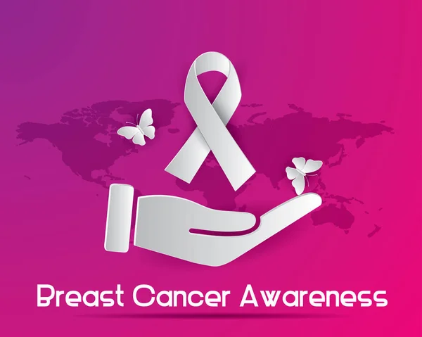 Μαστού Καρκίνος Ευαισθητοποίησης Εικονογράφηση Διάνυσμα Μαστού Καρκίνος Χαρτί Art Εικονογράφηση — Διανυσματικό Αρχείο