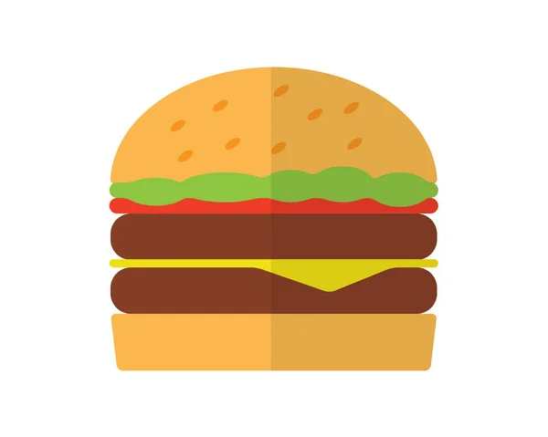 汉堡平图标例证向量 食物平图标例证向量 快餐汉堡平面图标例证向量 — 图库矢量图片
