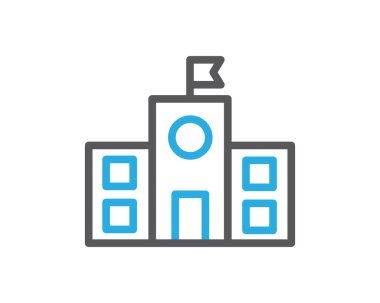 Okul hat illüstrasyon simge vektör, okul binası illüstrasyon simge vektör, bina okul hat illüstrasyon simge vektör web sitesi oluşturma