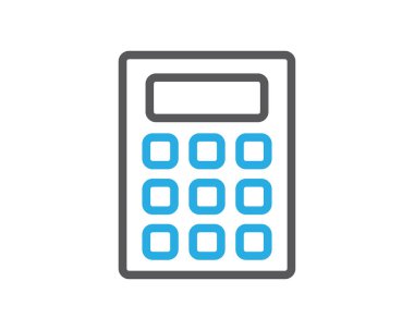 hesap makinesi hat illüstrasyon simge vektör, hesap makinesi simge illüstrasyon vektör, hesap makinesi satır Web sitesi illüstrasyon simge vektör