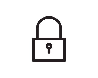 kilit hat illüstrasyon simge vektör, kilit satır simge tasarlamak, kilit hat illüstrasyon simge Web sitesi simge vektör