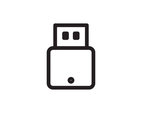 Flash Disk Line Icon Illustration Vector Flash Disk Icon Illustration — Vector de stock