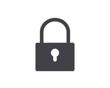 kilitli glif katı simgesi illüstrasyon vektör, kilitli simge tasarlamak