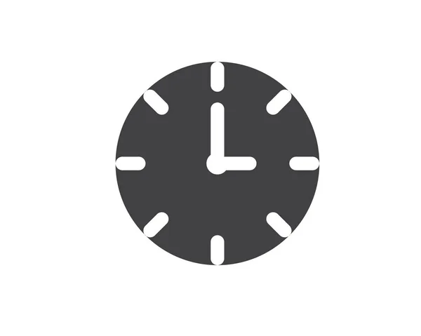 Clock Glyph Solid Icon Illustration Vector Time Icon Illustration Design — Stock Vector