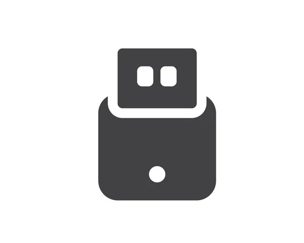 Flash Disk Storage Glyph Solid Icon Illustration Vector Flash Disk — Vetor de Stock