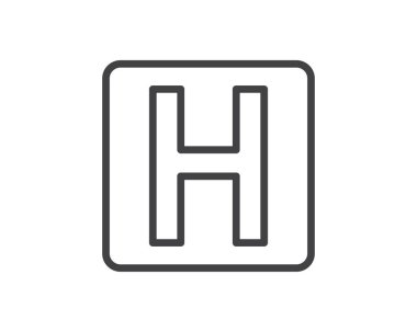 hastane hat illüstrasyon simge vektör, hastane simgesi illüstrasyon tasarım