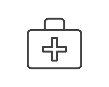 Tıbbi bavul hat illüstrasyon simge vektör, tıbbi bavul illüstrasyon tasarımı