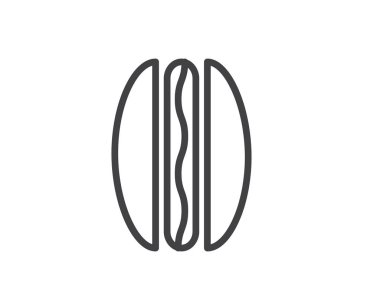 Hotdog hat illüstrasyon simge vektör, hotdog satırı simgesi illüstrasyon tasarım