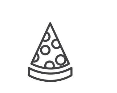 Pizza gıda hat illüstrasyon simge vektör, pizza satır simgesi illüstrasyon tasarım