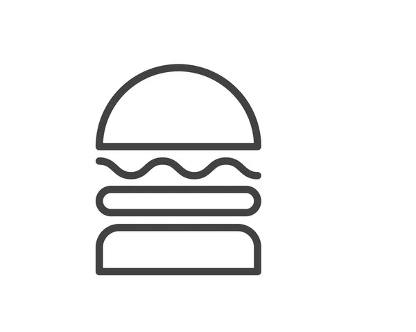 Burger Ligne Icône Illustration Vecteur Burger Ligne Icône Illustration Design — Image vectorielle