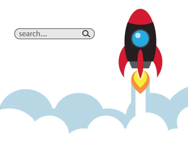 Trafik roketi düz resim vektörünü yükselt, satış pazarı düz resim vektörünü arttır