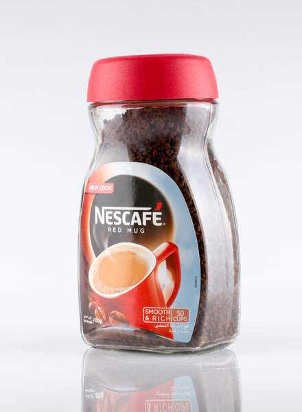 Promotional Nescafe glass coffee jar isolated 