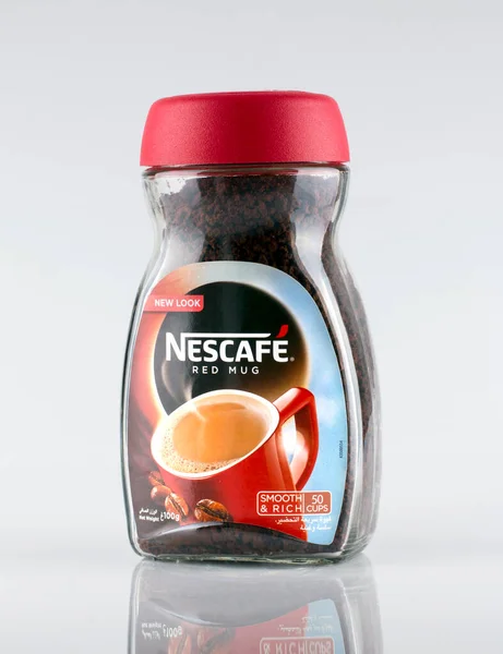 Promocional Nescafe Tarro Café Vidrio Aislado —  Fotos de Stock