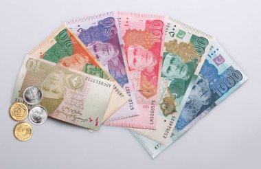 Beyaz arkaplanda Pakistan Para Birimi