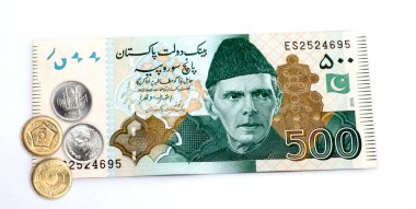 Beyaz arkaplanda Pakistan Para Birimi