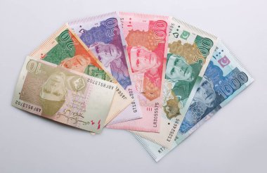 Beyaz arkaplanda Pakistan Para Birimi