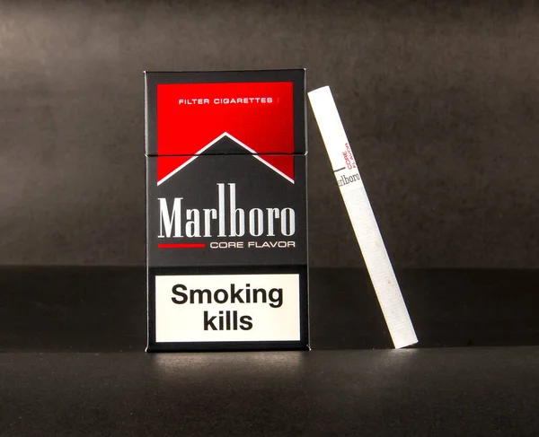 Marlboro Cigaretta Csomagolás Elszigetelt Fotózás — Stock Fotó