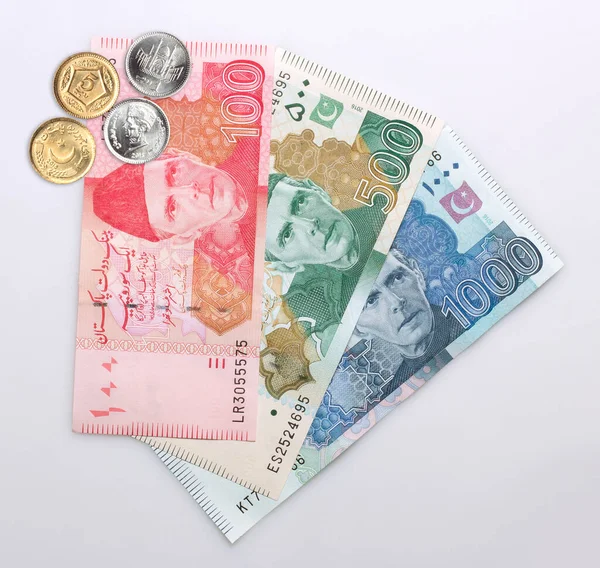 Beyaz arkaplanda Pakistan Para Birimi