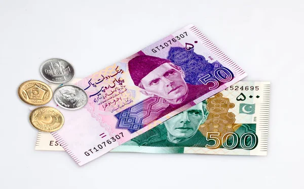 Πακιστανικό Νόμισμα Λευκό Φόντο — Φωτογραφία Αρχείου