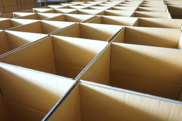 Karton Kutularda fabrika sevkiyat için hazır yığını
