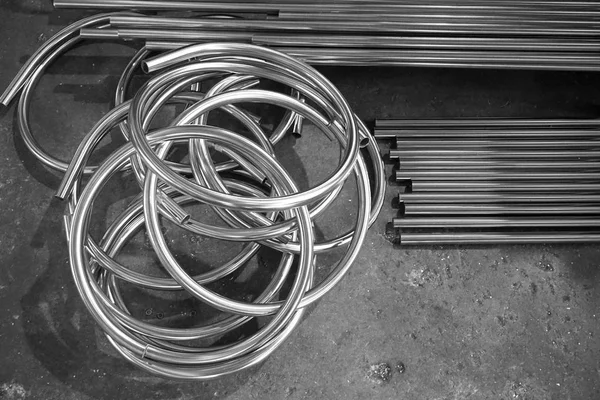 Abstracto Círculo Tubo Metal Para Fondo Utilizado —  Fotos de Stock
