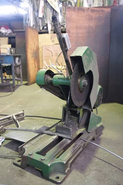 old metal cutting machine used in factory