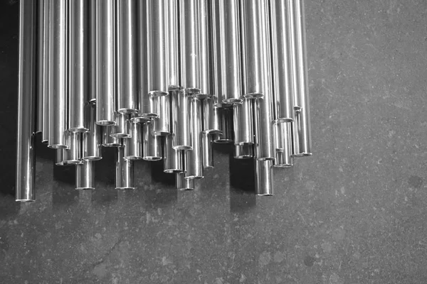 kullanılan arka plan için yuvarlak metal tüp özetini