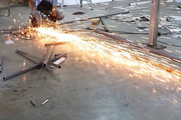 Blur Flame Cutting Machine Factory — Stock Photo, Image